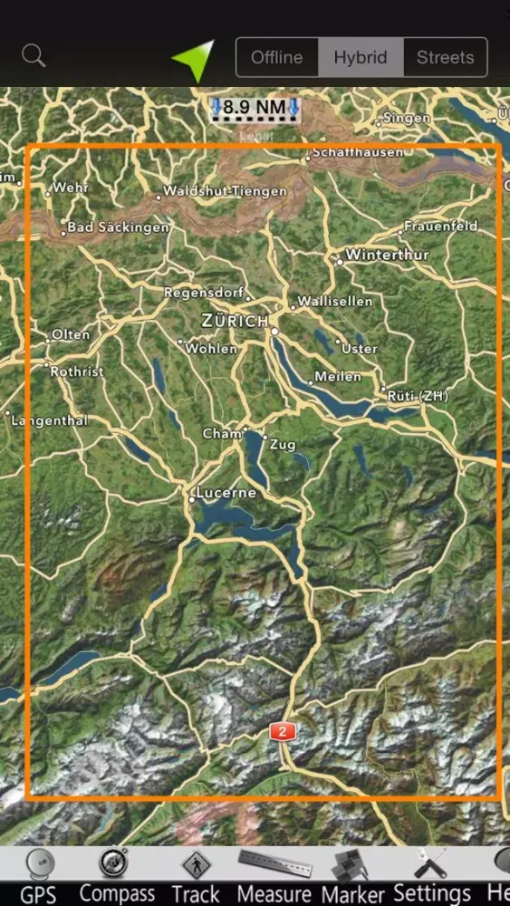 Tangkapan layar Zug - Aegeri Lakes GPS Charts