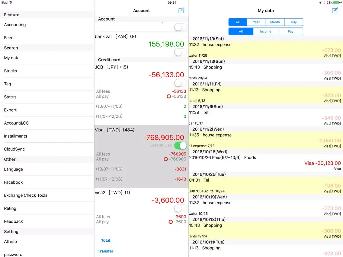Capturas de pantalla de myAccountant iPad 