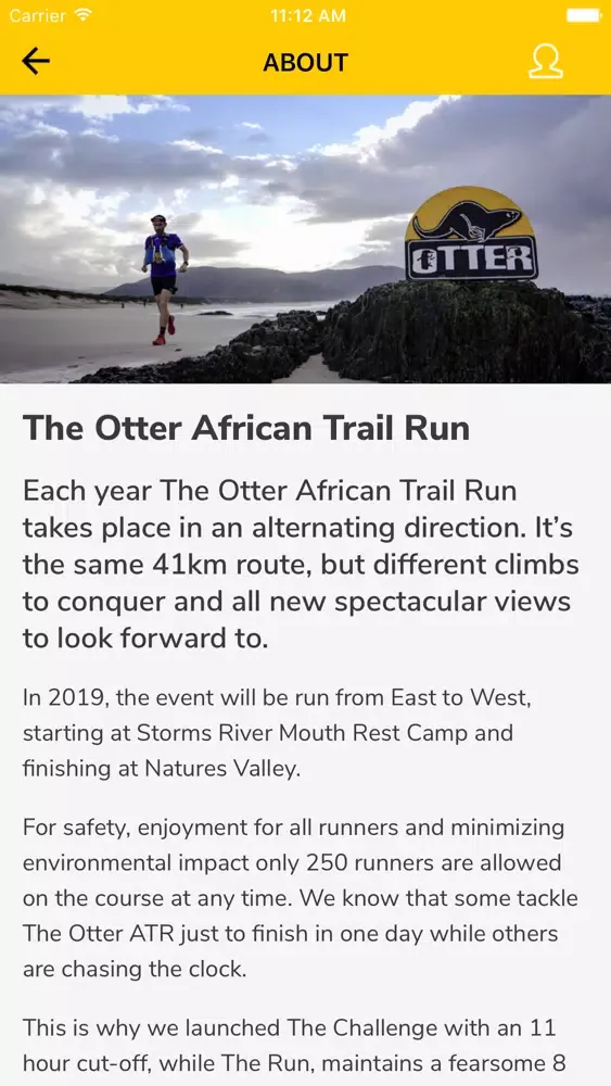 Ảnh chụp màn hình của Otter African Trail Run