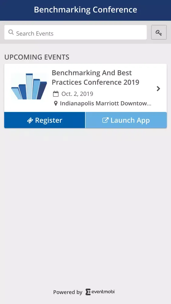 Capturas de tela do Benchmarking Conference