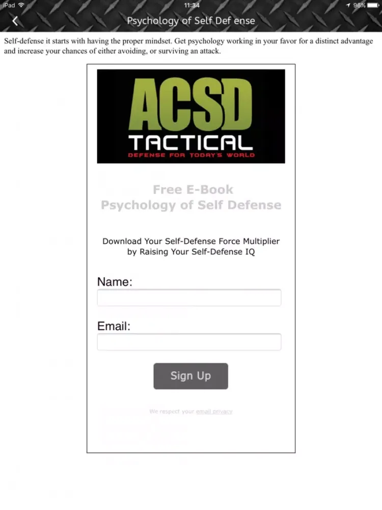 Tangkapan layar American Cane Self Defense iPad 