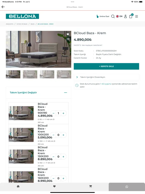 Screenshot di Bellona E-Ticaret iPad 