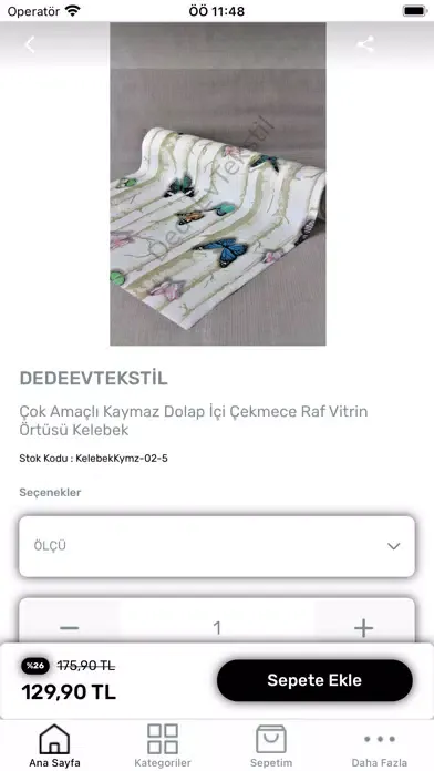 Capturas de tela do Dede Ev Tekstil