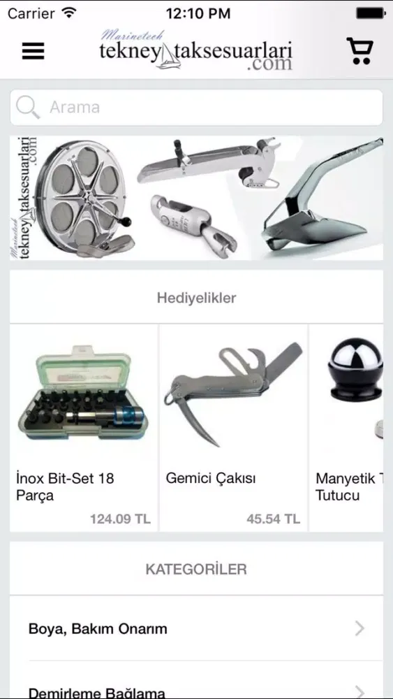 Tangkapan skrin Tekne Yat Aksesuarları