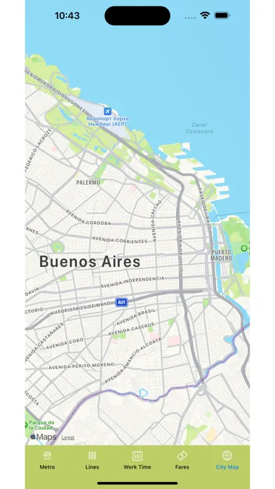 Tangkapan layar Buenos Aires Subway Map