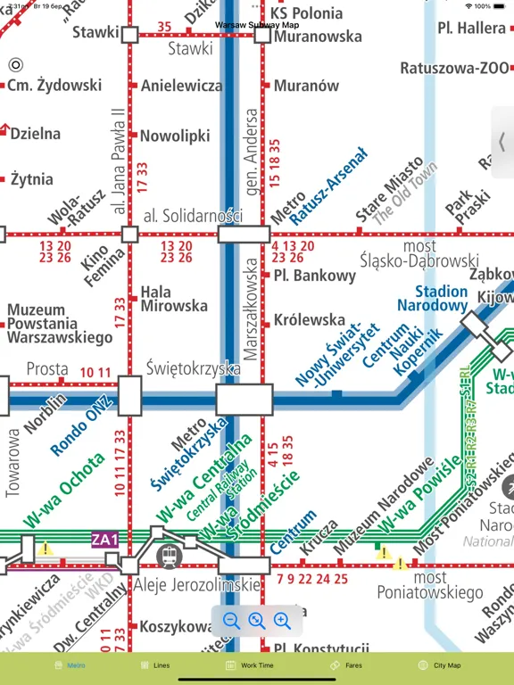 Tangkapan layar Warsaw Subway Map iPad 