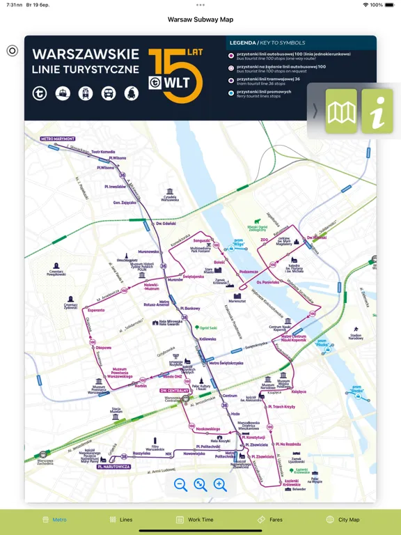 Tangkapan layar Warsaw Subway Map iPad 