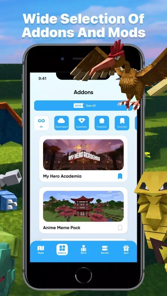 Capturas de tela do Pixelmon Addons for Minecraft