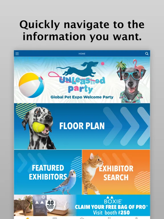 Tangkapan layar Global Pet Expo 2024 iPad 
