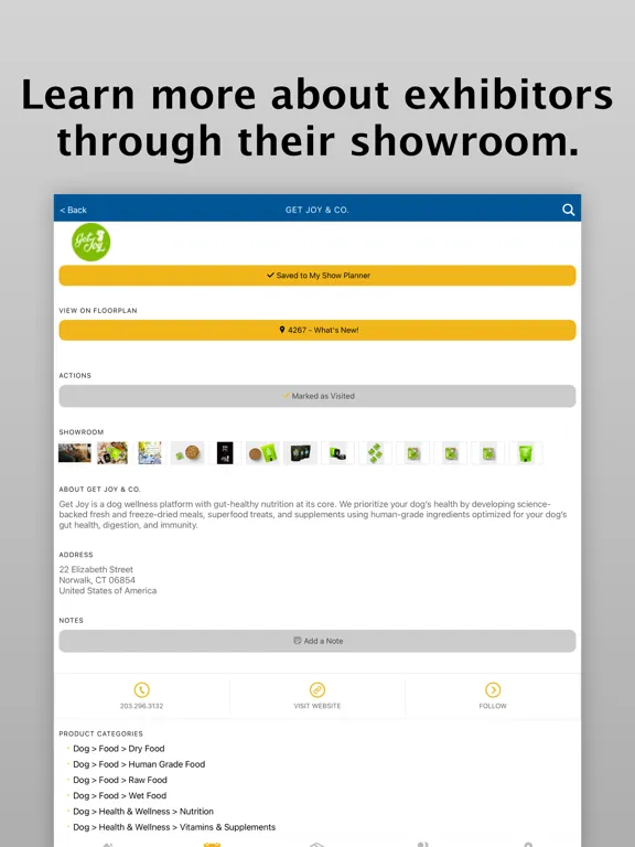 Tangkapan layar Global Pet Expo 2024 iPad 