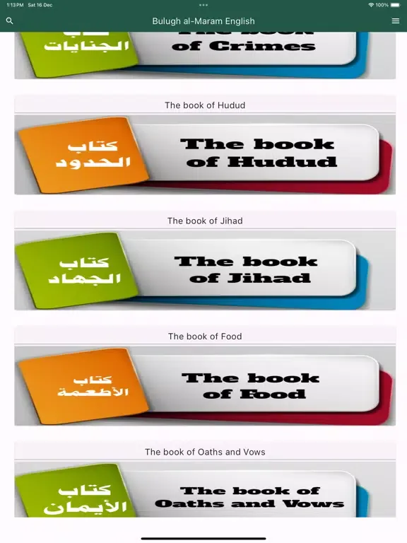 Screenshot di Bulugh al-Maram English iPad 