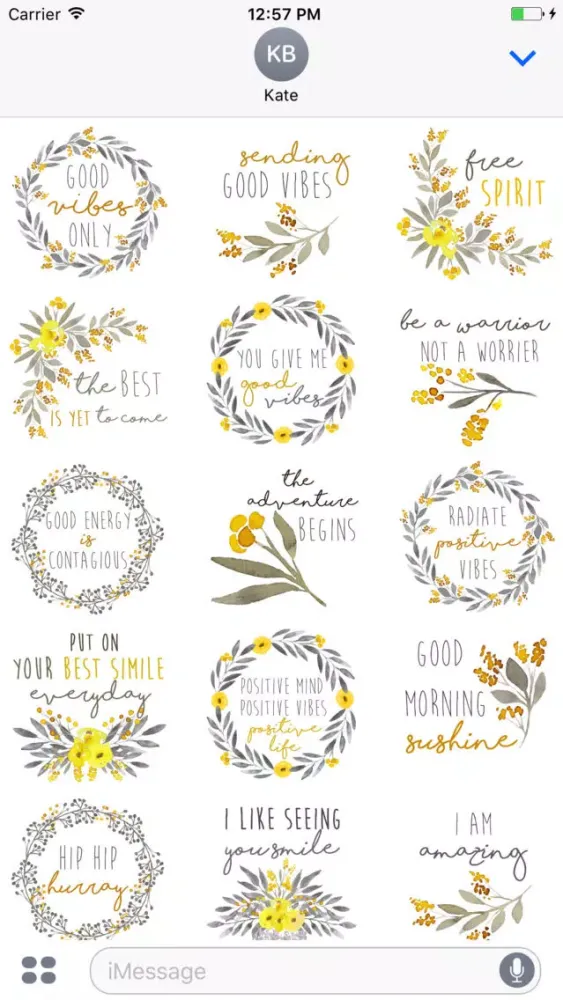 Good Vibes Watercolor Messages Stickers 스크린샷