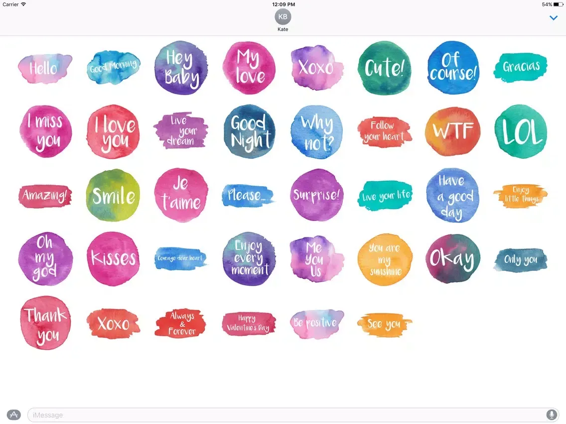 Hello - Watercolor Stickers iPad  स्क्रीनशॉट