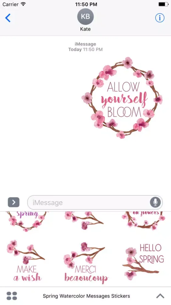 Spring Watercolor Messages Stickers Screenshots