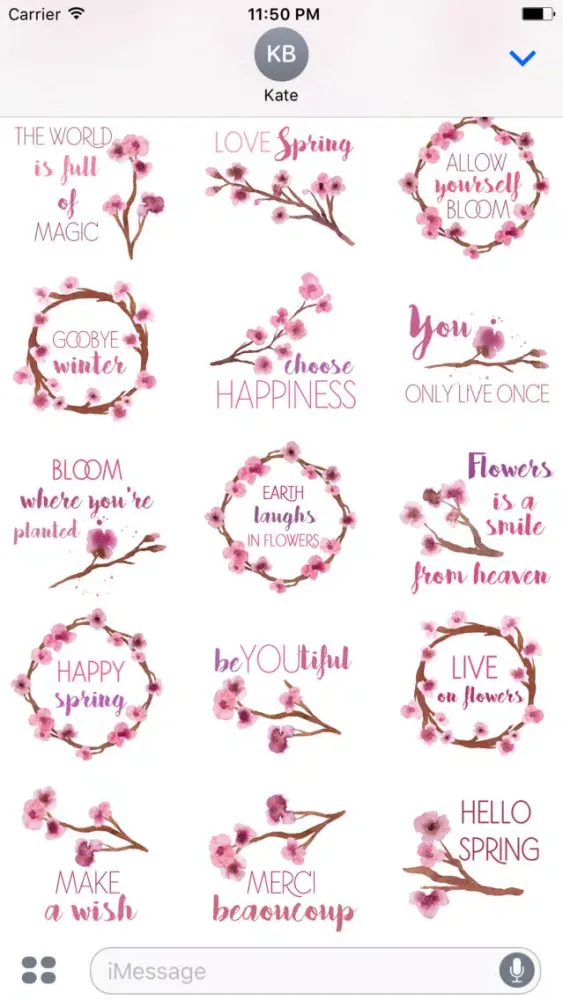 Spring Watercolor Messages Stickers Screenshots
