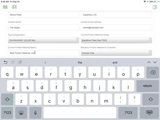 ภาพหน้าจอของ Marathon Brake Solutions iPad 