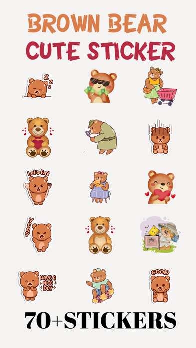Brown Bear Cute Stickers Screenshots