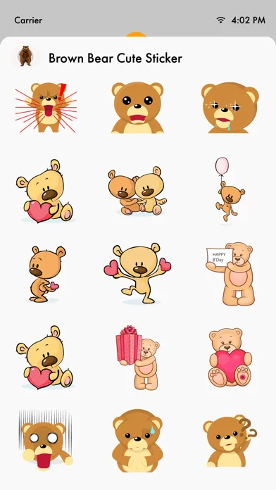 Ảnh chụp màn hình của Brown Bear Cute Stickers