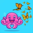 Butterfly & Octopus Stickers Butterfly & Octopus Stickers