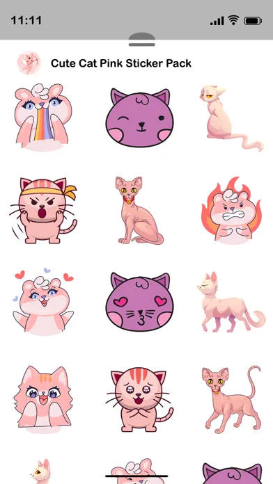 Ảnh chụp màn hình của Cute Cat Pink Stickers Pack