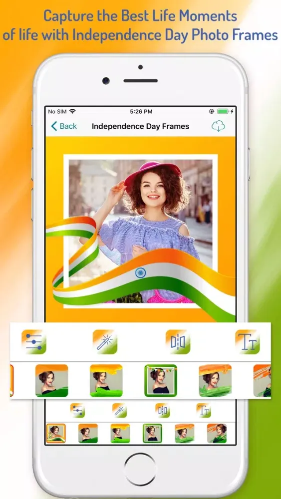 Capturas de tela do Independence Day Photo Frame