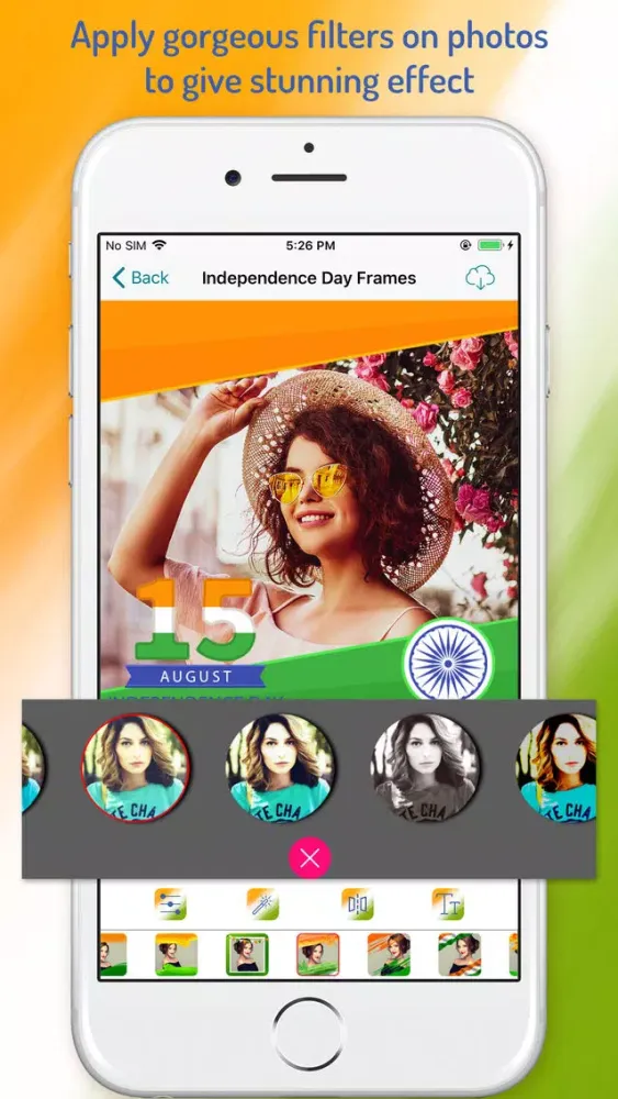 Capturas de tela do Independence Day Photo Frame