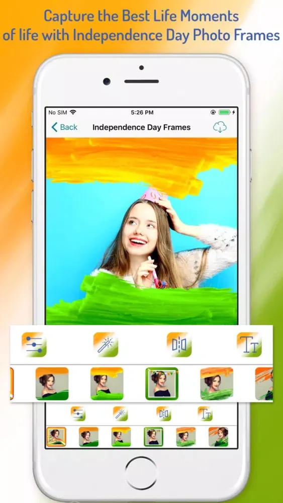 Capturas de tela do Independence Day Photo Frame