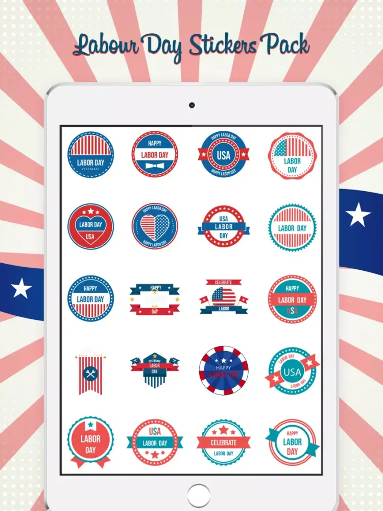 Labor Day Greetings Emojis iPad  Screenshots