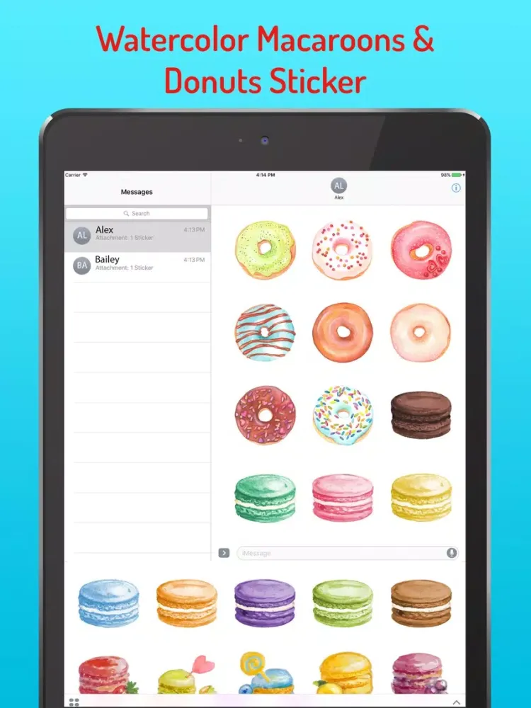 Ảnh chụp màn hình của Macaroon Biscuit Stickers iPad 