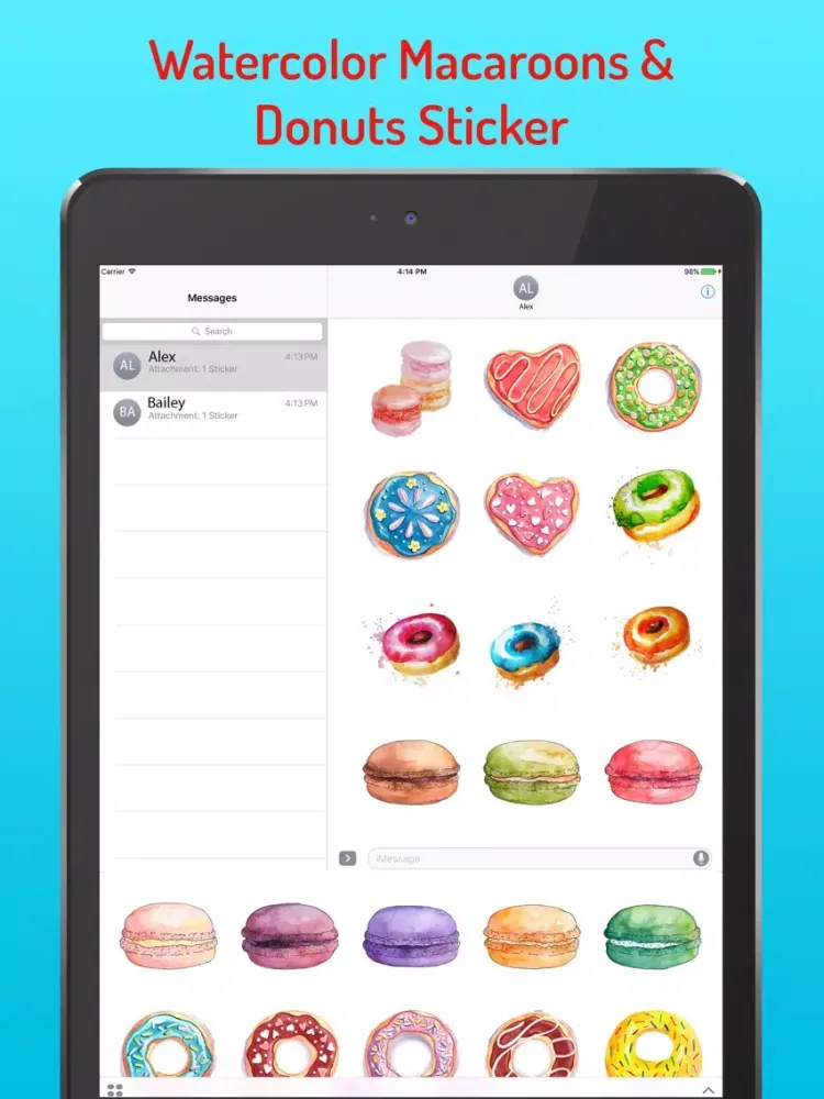 Ảnh chụp màn hình của Macaroon Biscuit Stickers iPad 