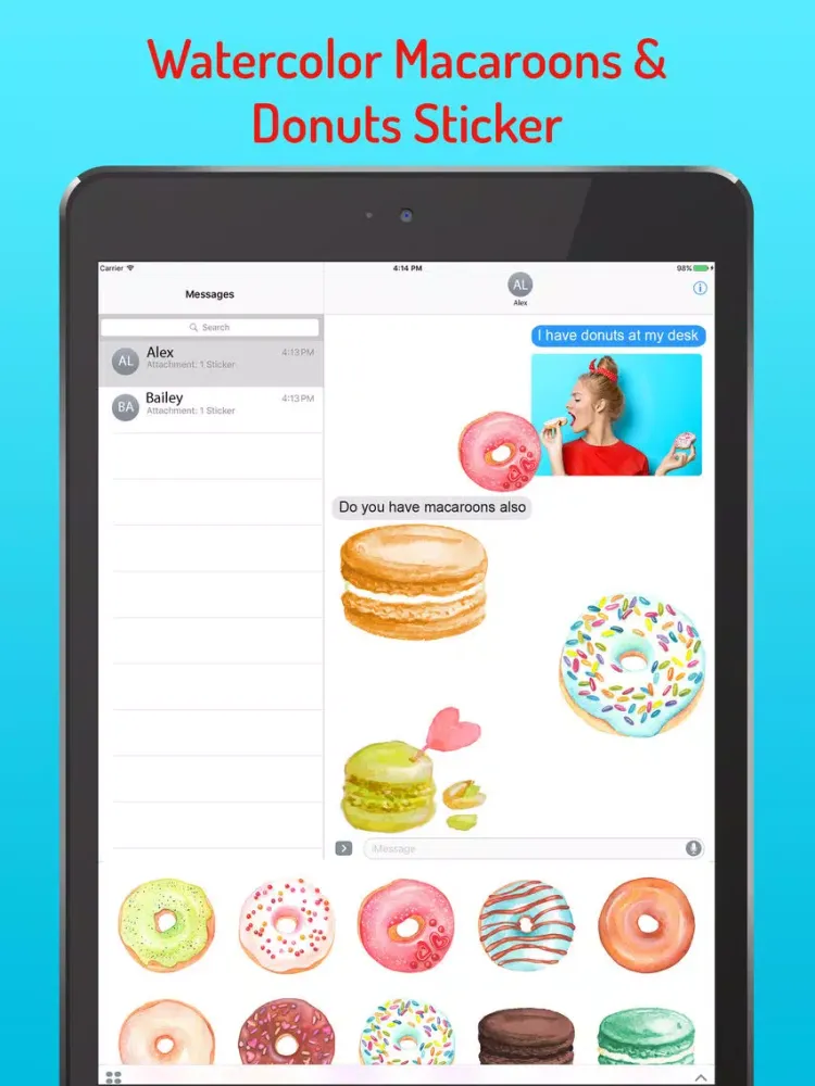 Ảnh chụp màn hình của Macaroon Biscuit Stickers iPad 