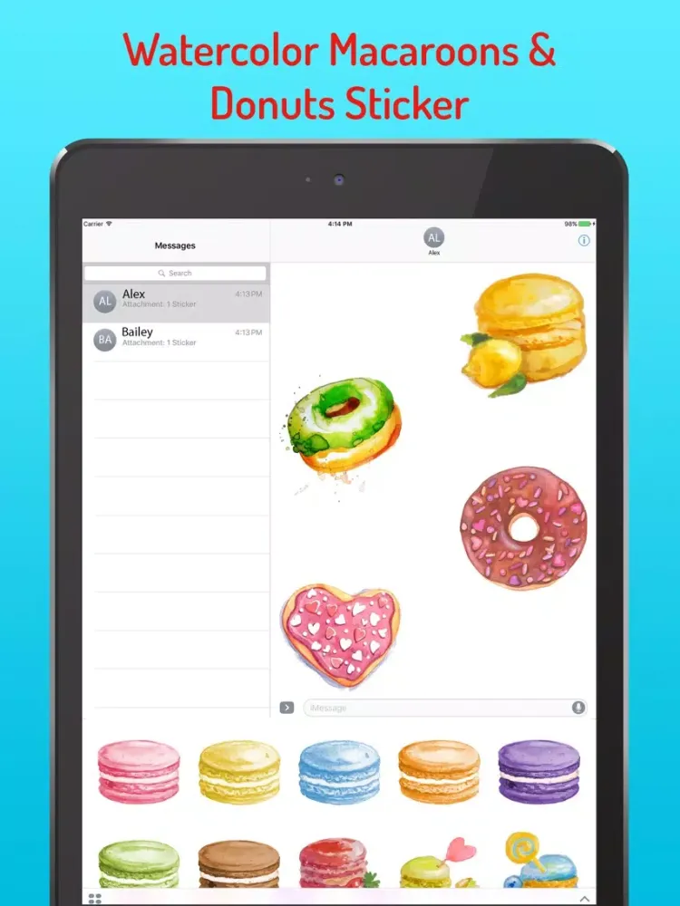 Ảnh chụp màn hình của Macaroon Biscuit Stickers iPad 