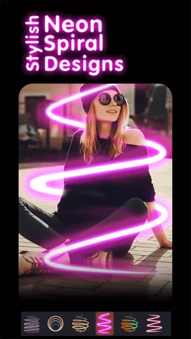 Tangkapan skrin Neon Photo Editor Spiral Photo