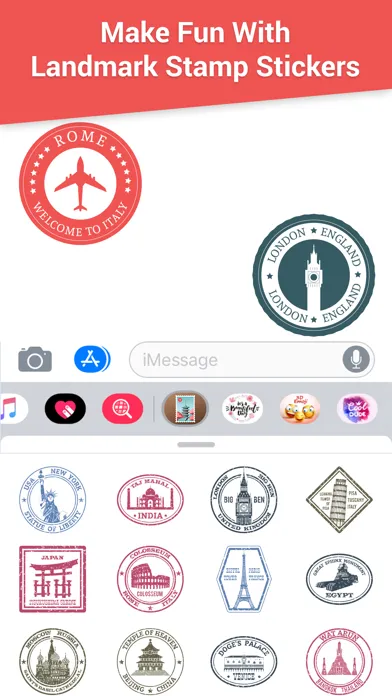 Tangkapan skrin Famous Landmark Stamp Stickers