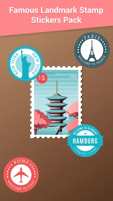 Tangkapan skrin Famous Landmark Stamp Stickers