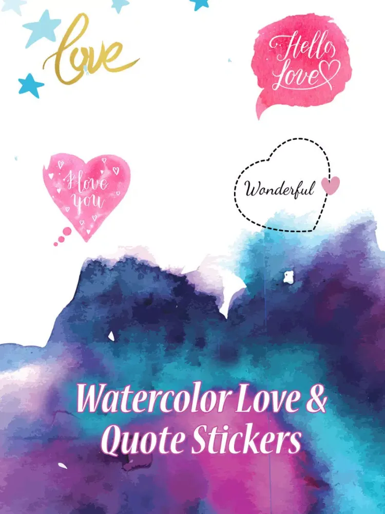 Watercolor Love&Quotes Sticker iPad  سکرین شاٹس