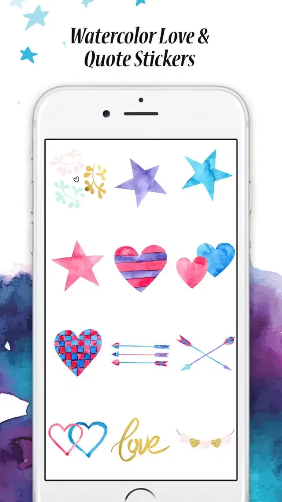 Watercolor Love&Quotes Sticker سکرین شاٹس