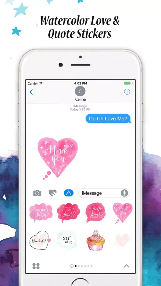 Watercolor Love&Quotes Sticker سکرین شاٹس