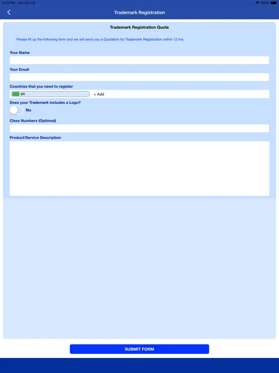 Brazil Trademark Search Tool iPad  Screenshots