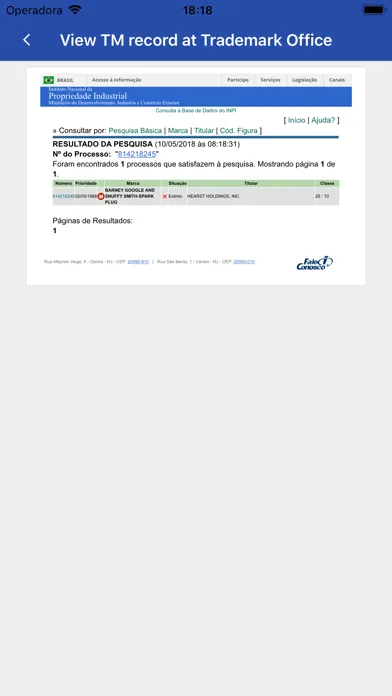 Brazil Trademark Search Tool Screenshots