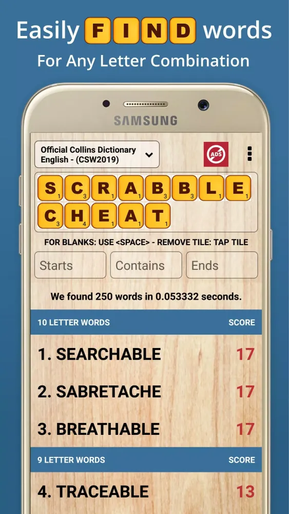 Zrzuty ekranu Scrabble & WWF Word Checker