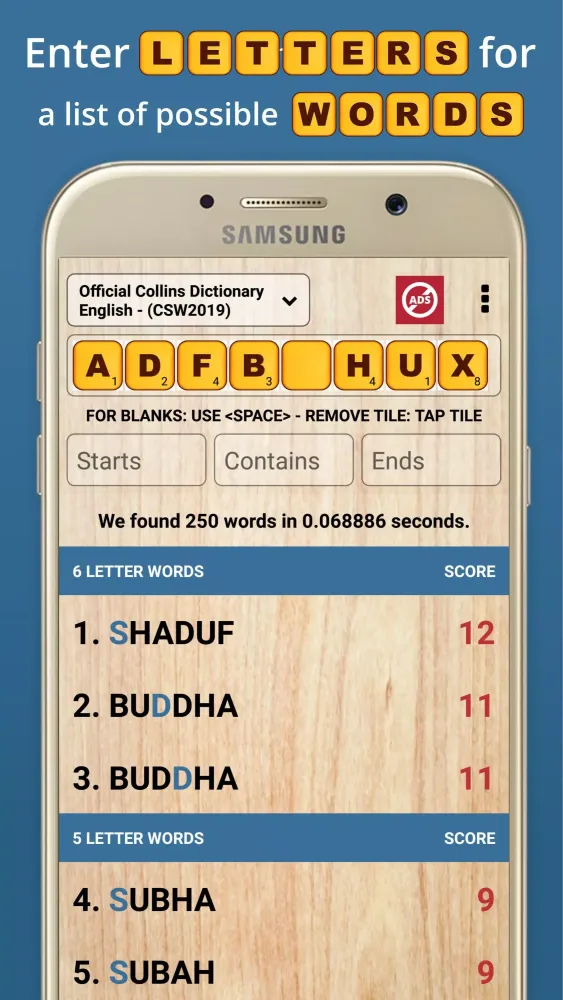 Zrzuty ekranu Scrabble & WWF Word Checker