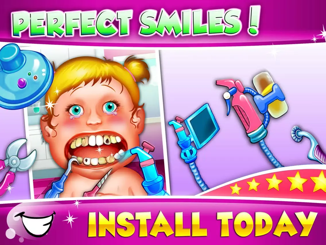 Zrzuty ekranu Dentist Baby Games For Girls - mommy's crazy doctor office & little kids teeth iPad 