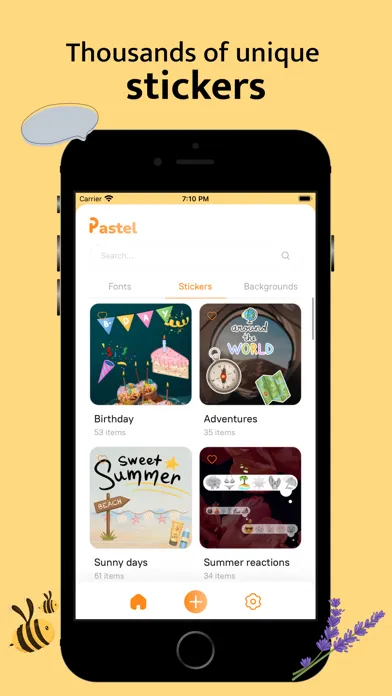 تصاویر Pastel: Fonts, stickers and AI
