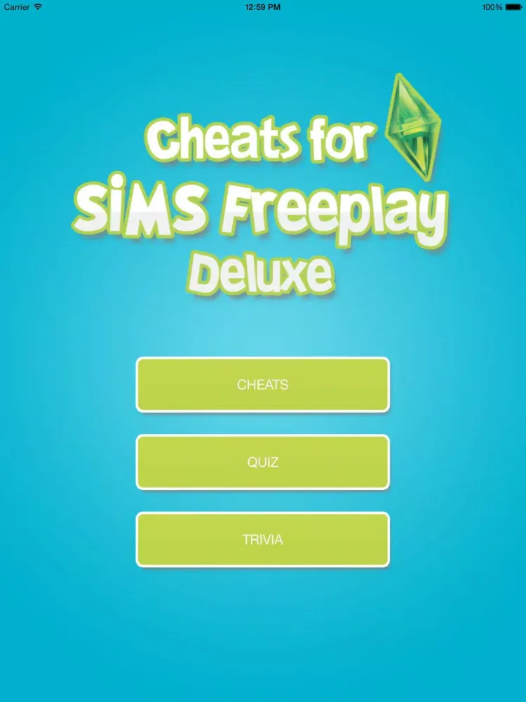 Capturas de tela do Cheats For The Sims Freeplay - Deluxe Edition iPad 