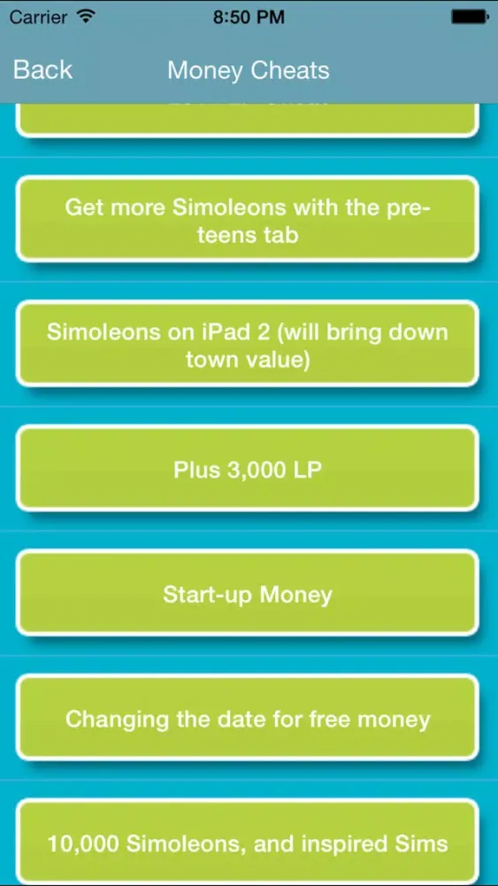 Capturas de tela do Cheats For The Sims Freeplay - Deluxe Edition