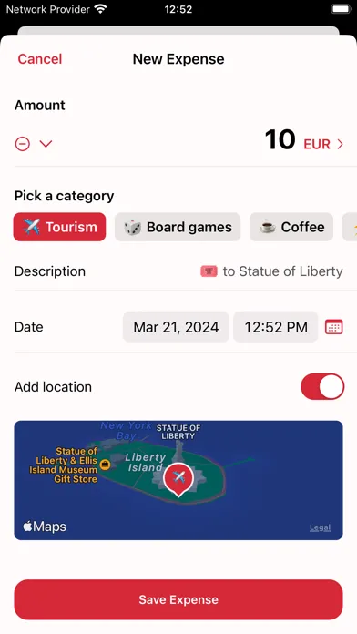 Tangkapan skrin MyExpenses app