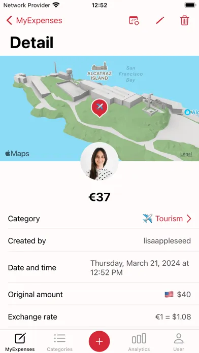 Tangkapan skrin MyExpenses app