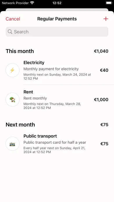 Tangkapan skrin MyExpenses app