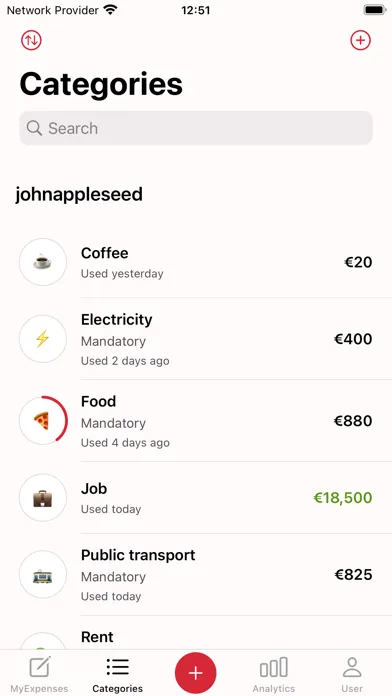 Tangkapan skrin MyExpenses app